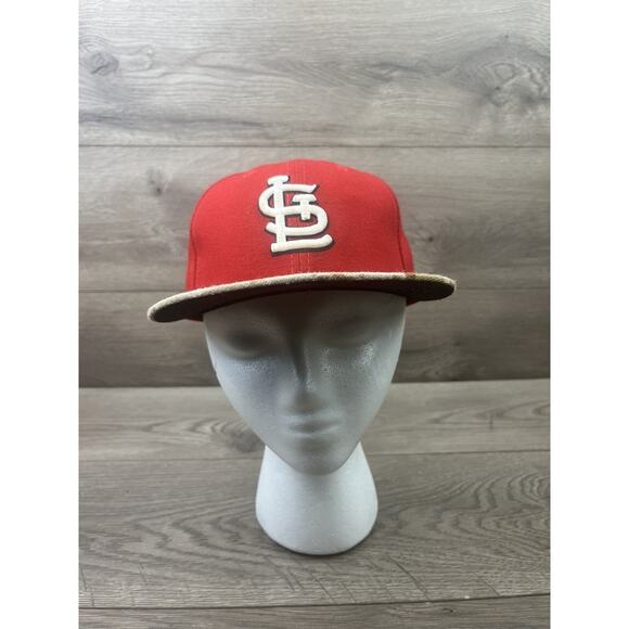 St. Louis Cardinals New Era 59FIFTY MLB Cap Men's 7 1/2 Red Fitted Made in USA - Picture 2 of 7